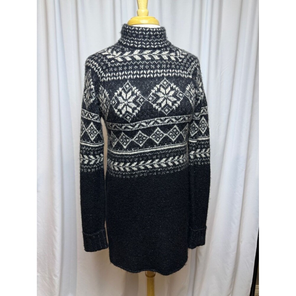 Style & Co. Black & Cream Turtleneck Sweater Tunic, Small
